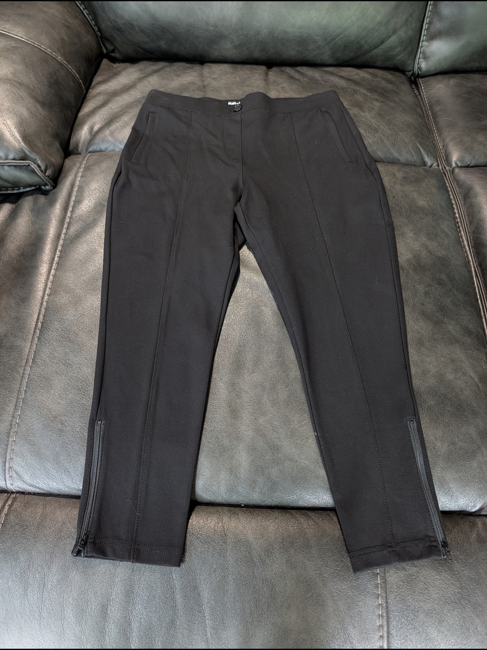 Betabrand Black Cropped Stretch Ankle Pants